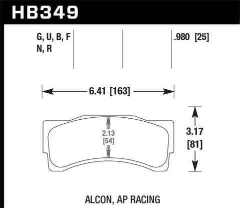 Hawk DTC-80 AP Racing/Alcon 30mm Race Brake Pads