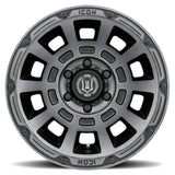 ICON Thrust 17x8.5 5x150 25mm Offset 5.75in BS Smoked Satin Black Tint Wheel