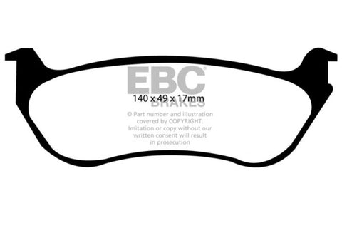 EBC 95-97 Ford Crown Victoria 4.6 (Phenolic Pistons) Ultimax2 Rear Brake Pads