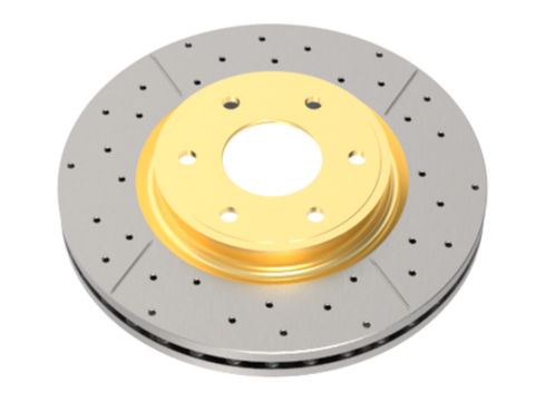 DBA 2020+ Chevrolet Silverado 1500 6.2L Rear Drilled & Slotted Street Series Rotor w/Gold Hat
