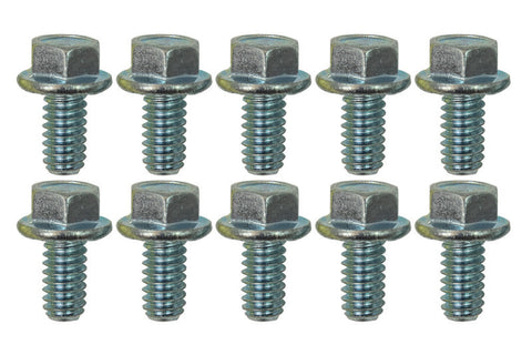 Moroso 1/4in-20 x .500in Serrated Zinc Flange Bolt  - 10 Pack