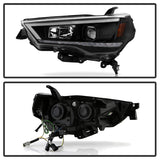 Spyder 14-20 Toyota 4Runner Projector Headlights w/Seq. LED Turn Sig. LED White Light Bar Park Light