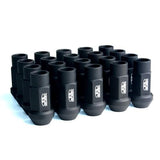 BLOX Racing Street Series Forged Lug Nuts - Flat Black 12 x 1.5mm - Set of 20 (New Design)