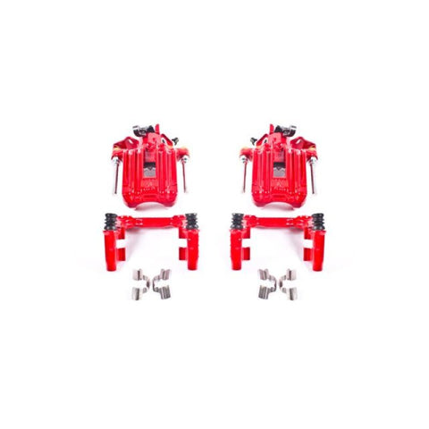Power Stop 00-06 Audi TT Quattro (w/Non Vented Rotors Only) Rear Red Calipers w/Brackets - Pair