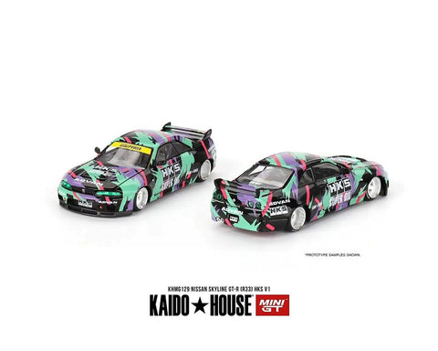Kaido House x Mini GT 1:64 Nissan Skyline GT-R (R33) HKS V1 – Black Green Pre Order