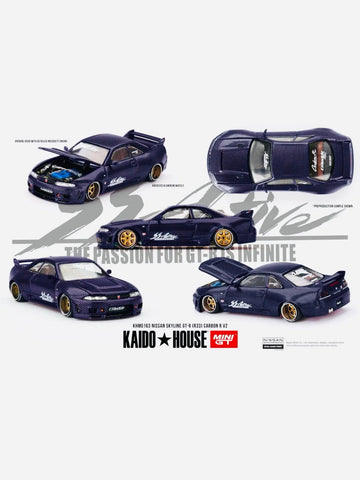Kaido House x Mini GT 1:64 Nissan Skyline GT-R (R33) Active Carbon R Purple