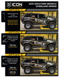 ICON 21-23 Ford Bronco Rear 2.5in VS RR Coilover Kit Heavy Rate Spring