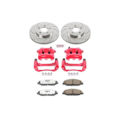 Power Stop 05-10 Ford Mustang Front Z26 Street Warrior Brake Kit w/Calipers