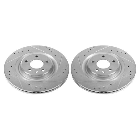 Power Stop 17-19 Audi A4 Rear Evolution Drilled & Slotted Rotors - Pair