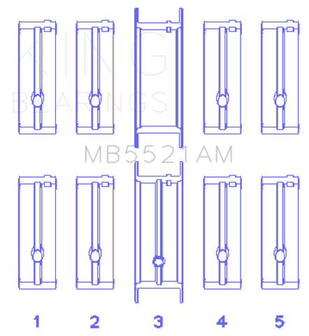 King Engine Bearings Chrysler 2.2L Main Bearing Set