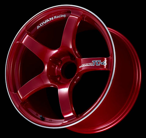 Advan TC4 17x7.5 +43 5-112 Racing Candy Red & Ring Wheel