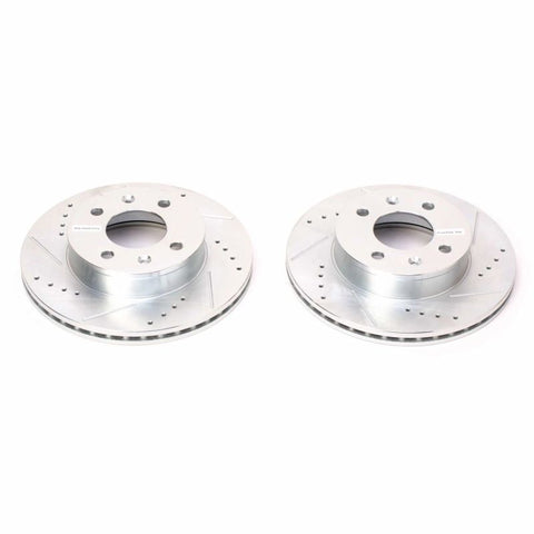 Power Stop 03-05 Hyundai Accent Front Evolution Drilled & Slotted Rotors - Pair