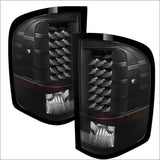 xTune Chevy Silverado 07-13 LED Tail Lights Black ALT-JH-CS07-LED-BK