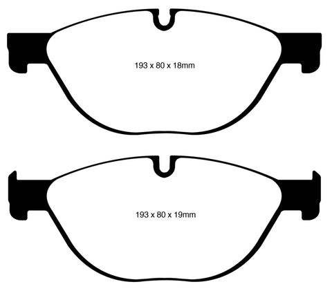 EBC 12-13 BMW 528 2.0 Turbo (F10) Performance Greenstuff Front Brake Pads