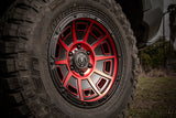 ICON Victory 17x8.5 6x135 6mm Offset 5in BS Satin Black w/Red Tint Wheel