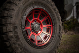 ICON Victory 17x8.5 6x120 0mm Offset 4.75in BS Satin Black w/Red Tint Wheel