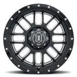 ICON Alpha 20x9 8x170 0mm Offset 5in BS Gloss Black Milled Spokes Wheel