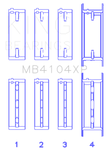 King Engine Bearings Nissan VG30DE/VG30DETT Performance Main Bearing Set - Size STDX