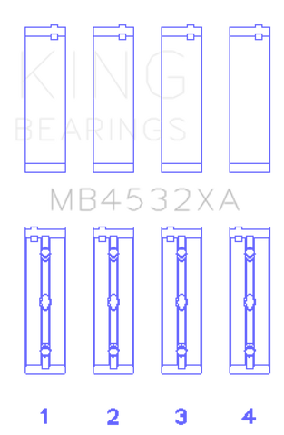 King Engine Bearings Mercedes-Benz OM 642.822/36/910/20/30/70 Main Bearing Set