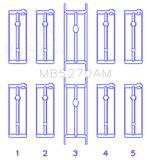 King Engine Bearings Chrysler 148/148 Turbo DOHC 16V/Jeep 148 DOHC 16V Main Bearing Set - Size STD