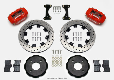 Wilwood Forged Dynalite Front Hat Kit 12.19in Drilled Red 2002 Mitsubishi Lancer