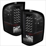 xTune Chevy Silverado 07-13 LED Tail Lights Black ALT-JH-CS07-LED-BK