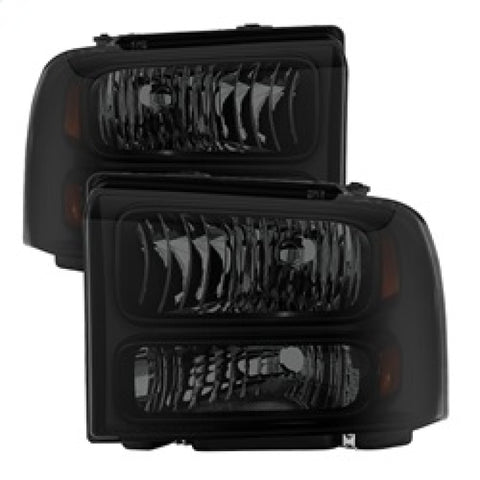 xTune Ford F250/350/450 Super Duty 05-07 Crystal Headlights Black Smoked HD-JH-FS05-AM-BSM