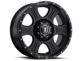 ICON Shield 20x9 8x180 12mm Offset 5.5in BS 125.2mm Bore Satin Black Wheel