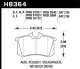 Hawk 98-00 Audi A4 2.8L Avant Rear ER-1 Brake Pads