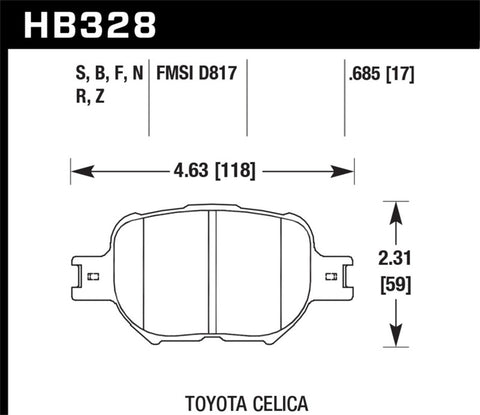 Hawk 01-05 Celica GT/GT-S/05-08 tC Performance Ceramic Street Front Brake Pads