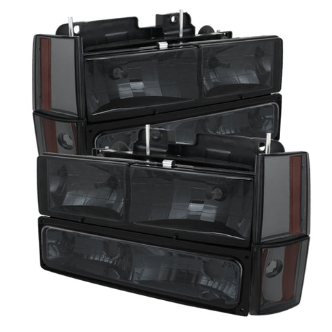 xTune GMC Yukon 92-93 Crystal Headlights w/ Corner & Bumper Smoke HD-JH-GMCCK88-AM-SM-SET