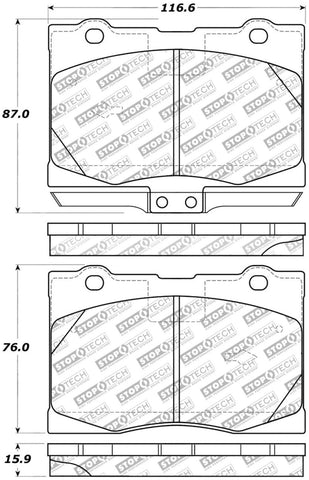 StopTech 05-12 Acura RL Street Select Front Brake Pads