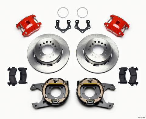 Wilwood D154 P/S Park Brake Kit Red Mopar/Dana 2.36in Off w/Snap Ring Brng