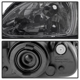 xTune Honda Del Sol 93-97 1Pc Crystal Headlights Smoke HD-ON-HDEL93-1P-SM