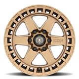 ICON Raider 17x8.5 6x5.5 0mm Offset 4.75in BS Satin Brass Wheel