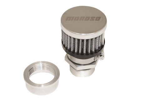 Moroso Weld-On Valve Cover Breather Kit - Aluminum Valve Covers - Chrome Finish