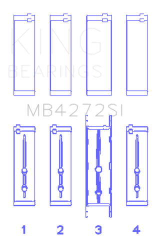 King Engine Bearings Holden Alloytec 175/190 Crankshaft Main Bearing Set