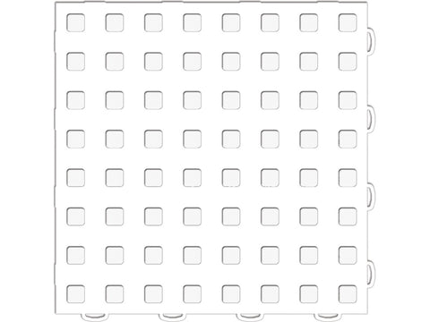 WeatherTech TechFloor 12in x 12in Solid Floor Tile w/ Raised Squares - White