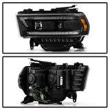 Spyder 19-22 Dodge Ram 2500 (Halogen Only) Projector Headlights - Black PRO-YD-DR19HDHALSI-SEQ-BK