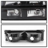 xTune Chevy Suburban 94-98 Headlights w/ Corner & Parking Lights 8pcs Black HD-JH-CCK88-AM-BK-SET
