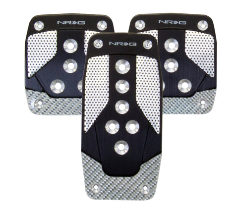 NRG Aluminum Sport Pedal M/T - Black w/Silver Carbon