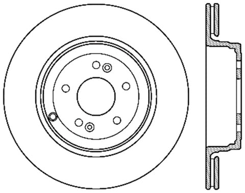 StopTech Power Slot 10-13 Hyundai Genesis Coupe Track & R-Spec Rear Left Drilled Rotor