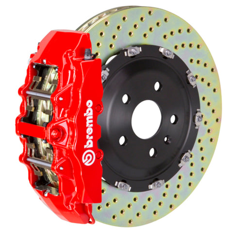 Brembo 00-02 RS4 Front GT BBK 6 Piston Cast 380x34 2pc Rotor Drilled-Red