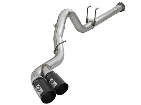 aFe Rebel XD 4in SS DPF-Back Exhaust 17-18 Ford Diesel Trucks V8-6.7L (td) w/ Dual Black Tips