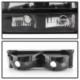 xTune Chevy Suburban 94-98 Headlights w/ Corner & Parking Lights 8pcs Black HD-JH-CCK88-AM-BK-SET
