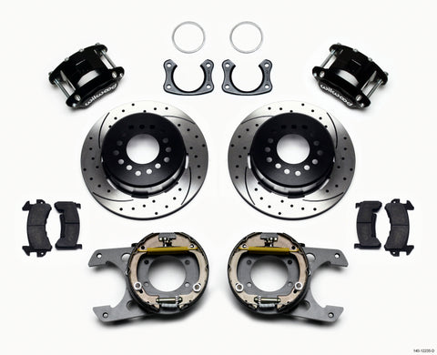 Wilwood D154 P/S Park Brake Kit Drilled New Big Ford 2.50in Off Front Mount
