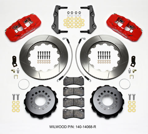 Wilwood AERO4 Rear Kit 14.25in Red 2014-Up Challenger w/Lines