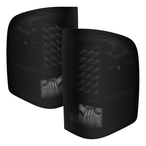 xTune Chevy Silverado 07-13 LED Tail Lights Black Smoke ALT-JH-CS07-LED-BKSM