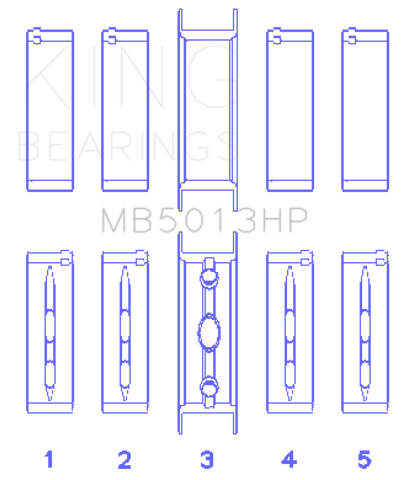 King Engine Bearings Chevy LS1/LS6/LS3 Bi-Metal Performance Main Bearing Set - Size STD