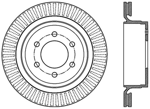 StopTech 12-14 Ford F-150 w/ 6 Lug Rear Left Slotted Sport Cryo Brake Rotor